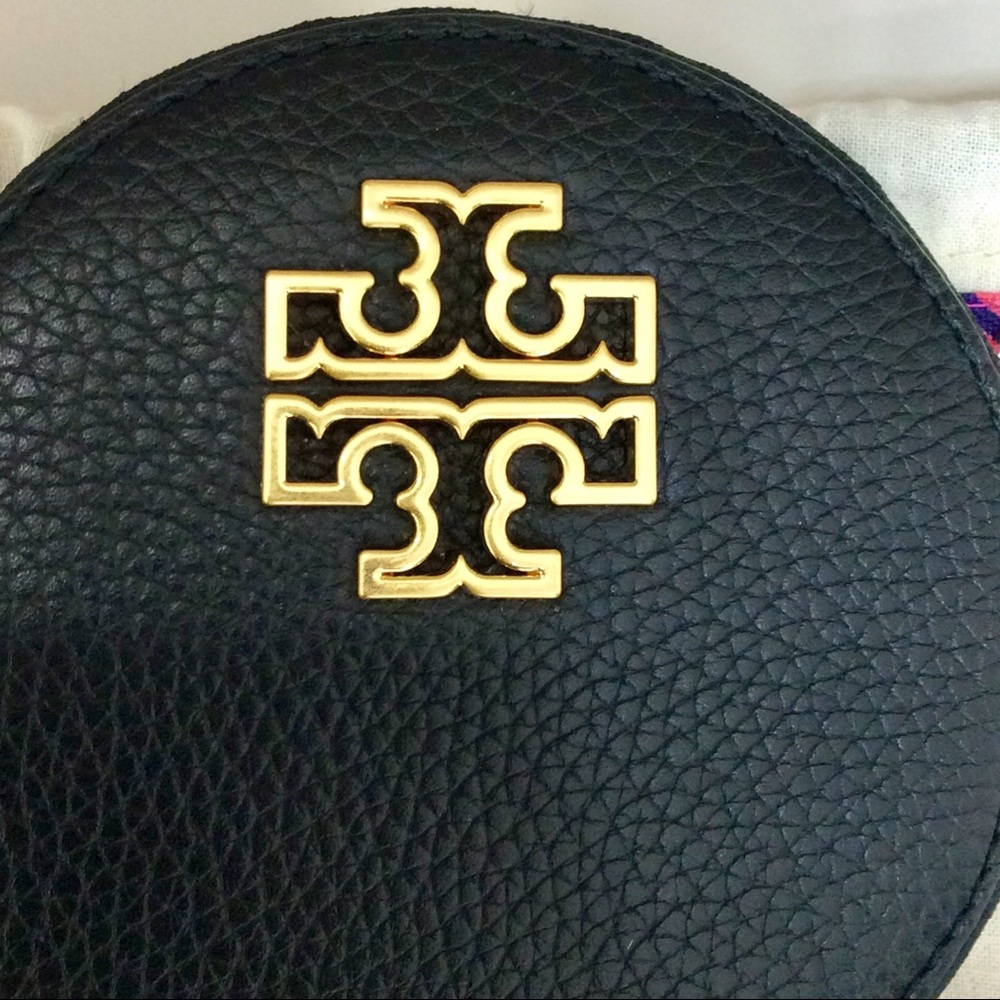 ✨Authentic Tory Burch Britten Coin Purse Key Fob Rare Black Leather - Picture 5 of 11